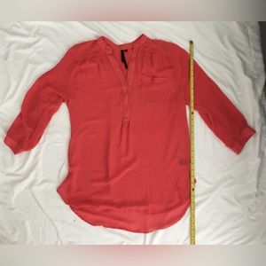 EUC Bellatrix beautiful coral lightweight blouse, almost sheer, see 3rd pic.